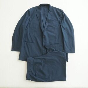 Sene Mens 2 Piece Suit Polyester Modern Blue Unlined Custom 52R / 44x33